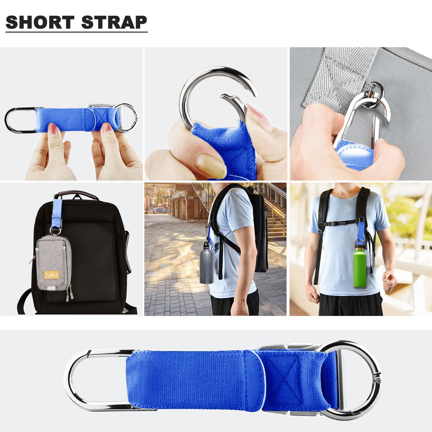 Elastic Jacket Gripper Travel Strap with D-Ring Hooks and Buckle 5