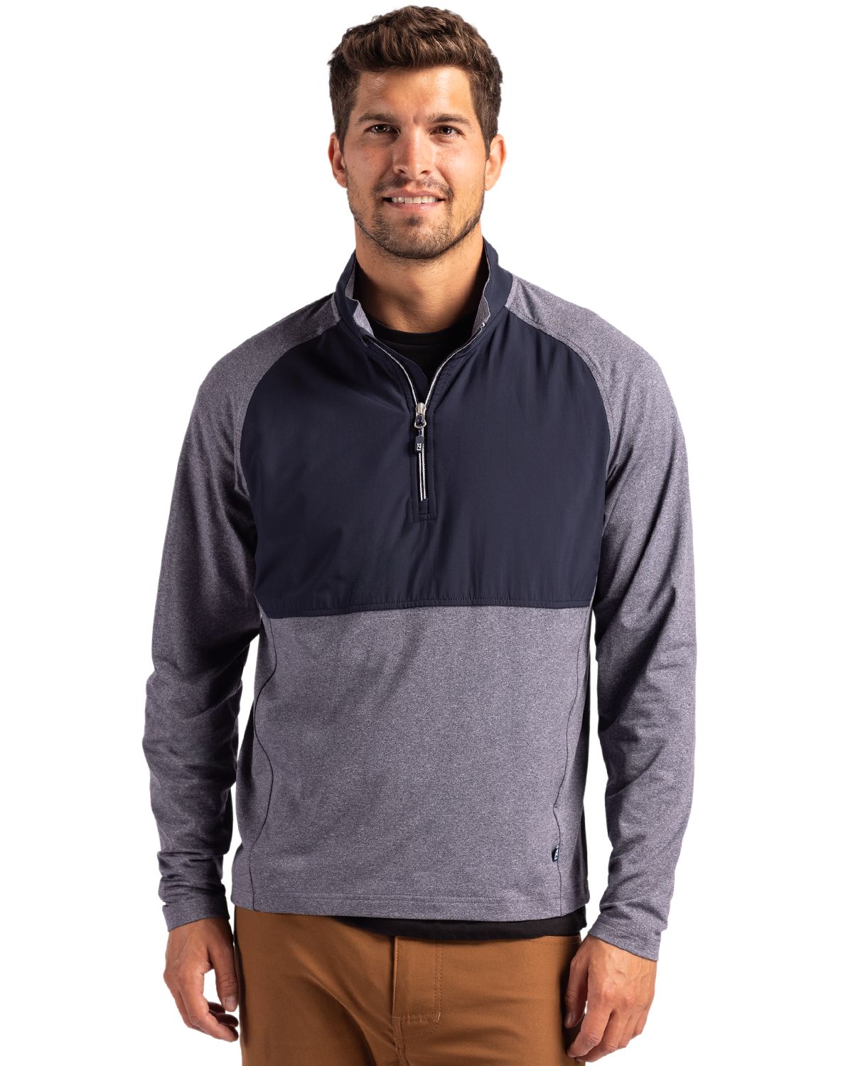 Cutter & Buck Adapt Eco Knit Hybrid Recycled Mens Quarter Zip 21