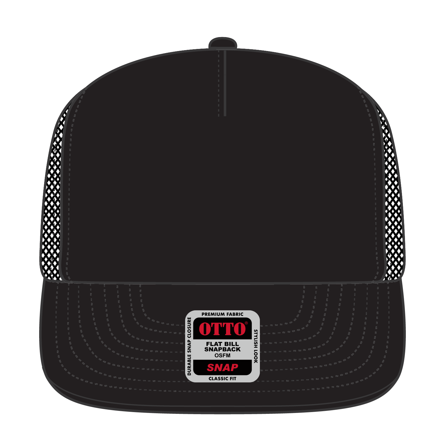 OTTO CAP "OTTO SNAP" 5 Panel Mid Profile Mesh Back Trucker Snapback Hat 9