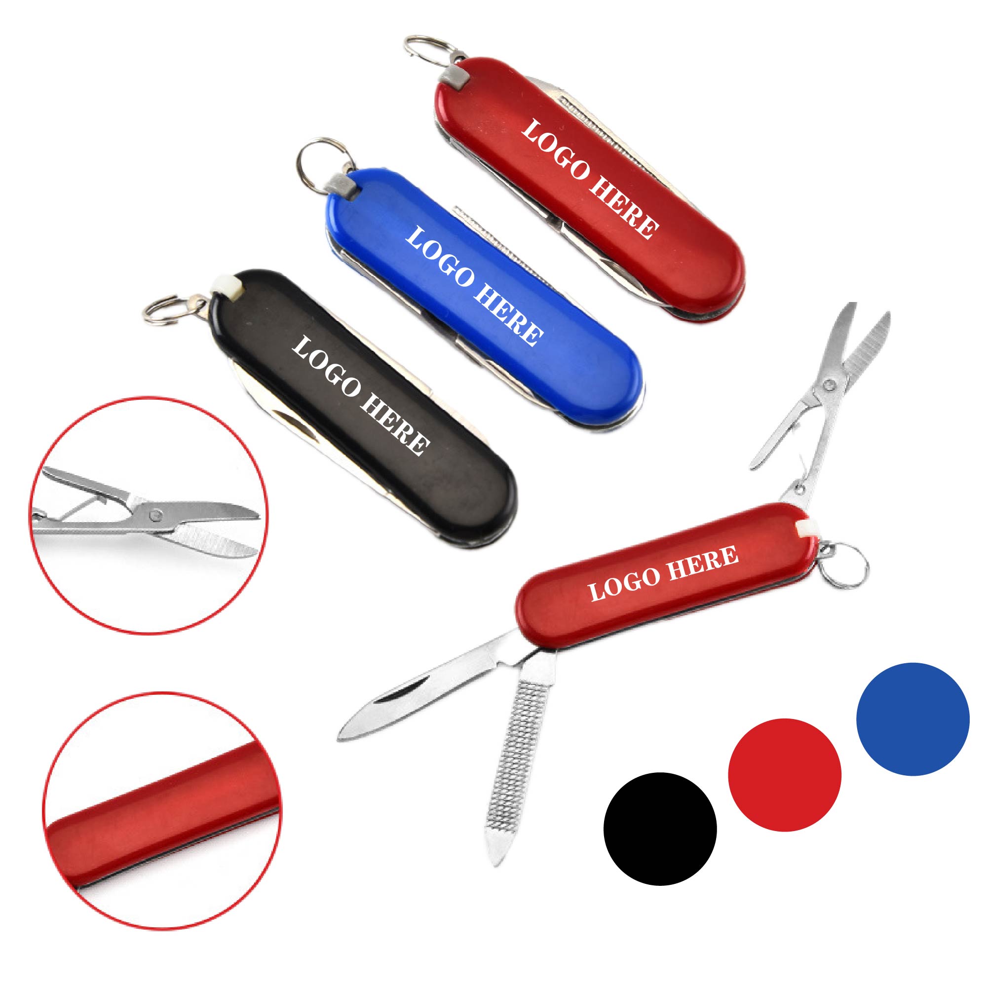 Multifunctional Knife Toolkit Keychain Black 2