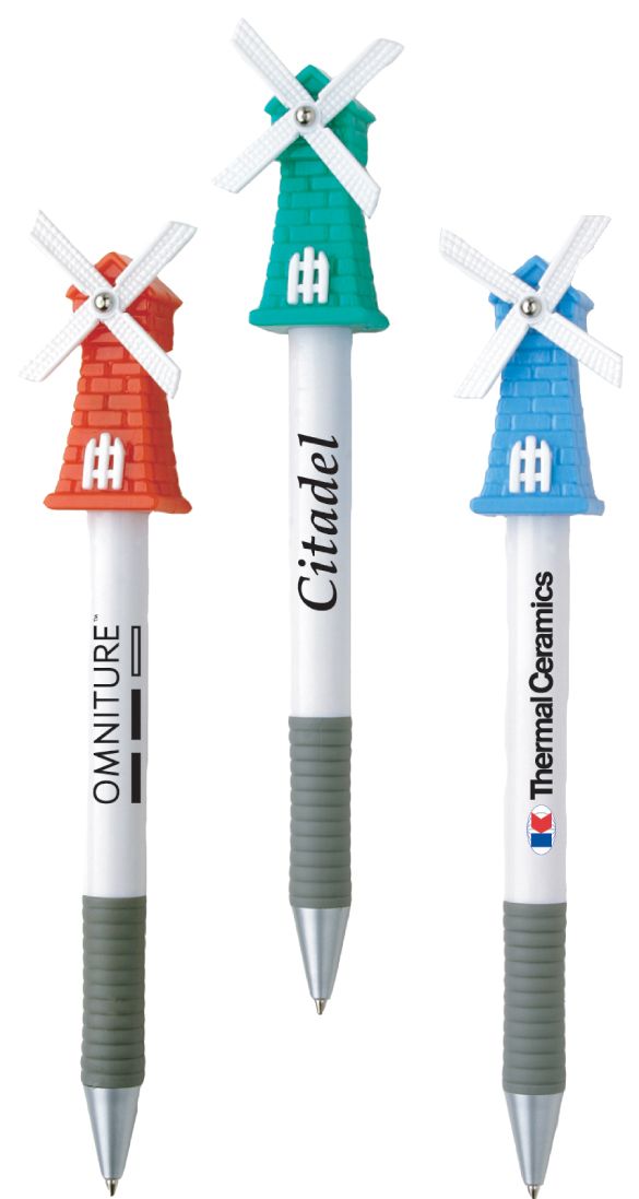 Windmill Top Ballpoint Custom Pens With Comfort Grip 1