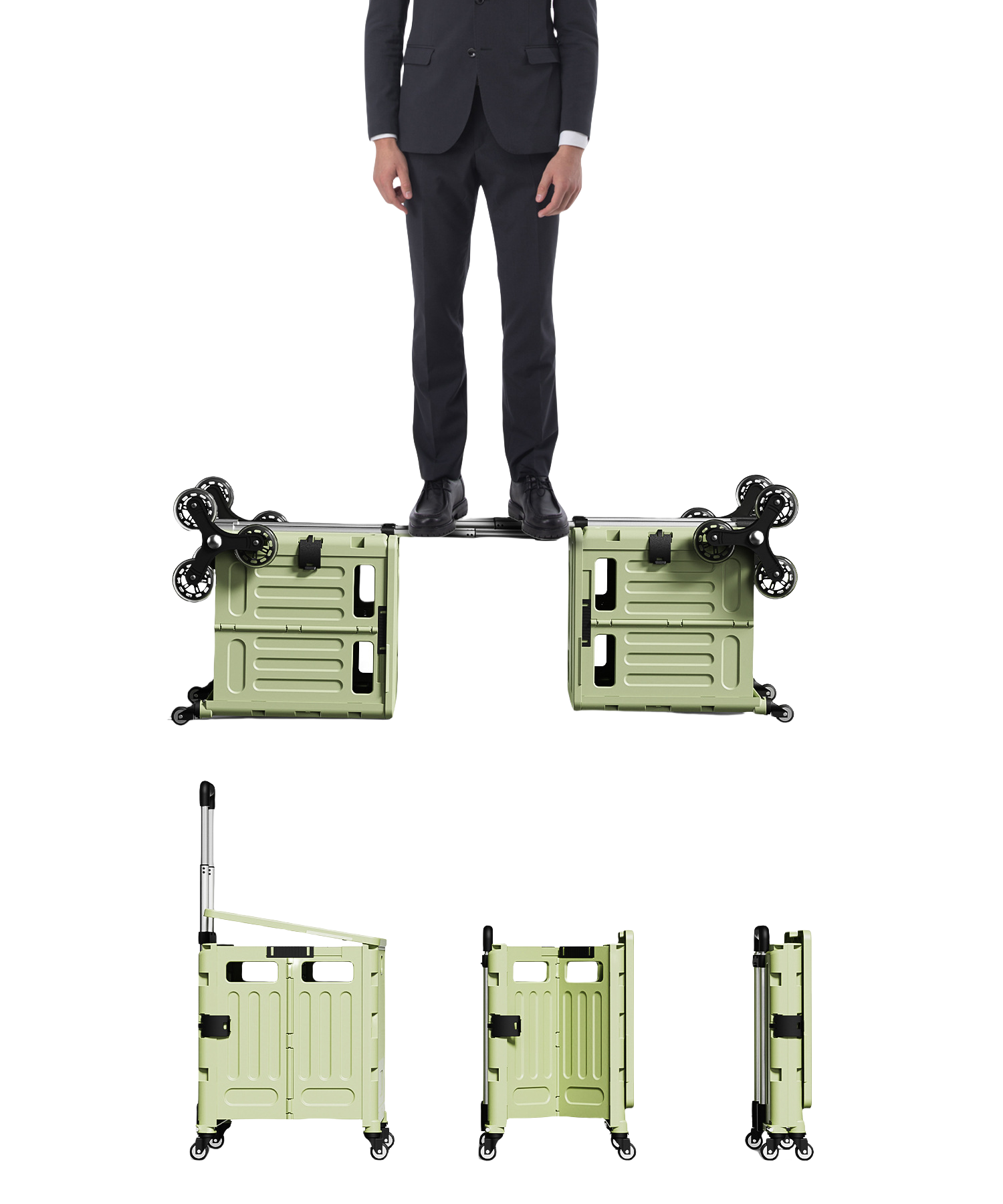 Hand Truck Foldable Trolley Portable Shopping Cart 3