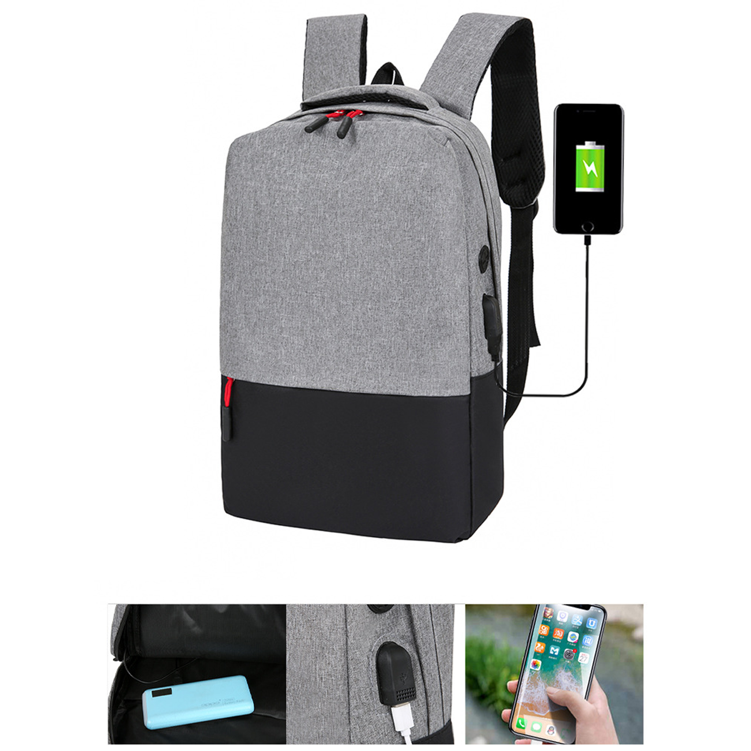 3pcs Nylon Large Capacity Laptop Backpack Set 9