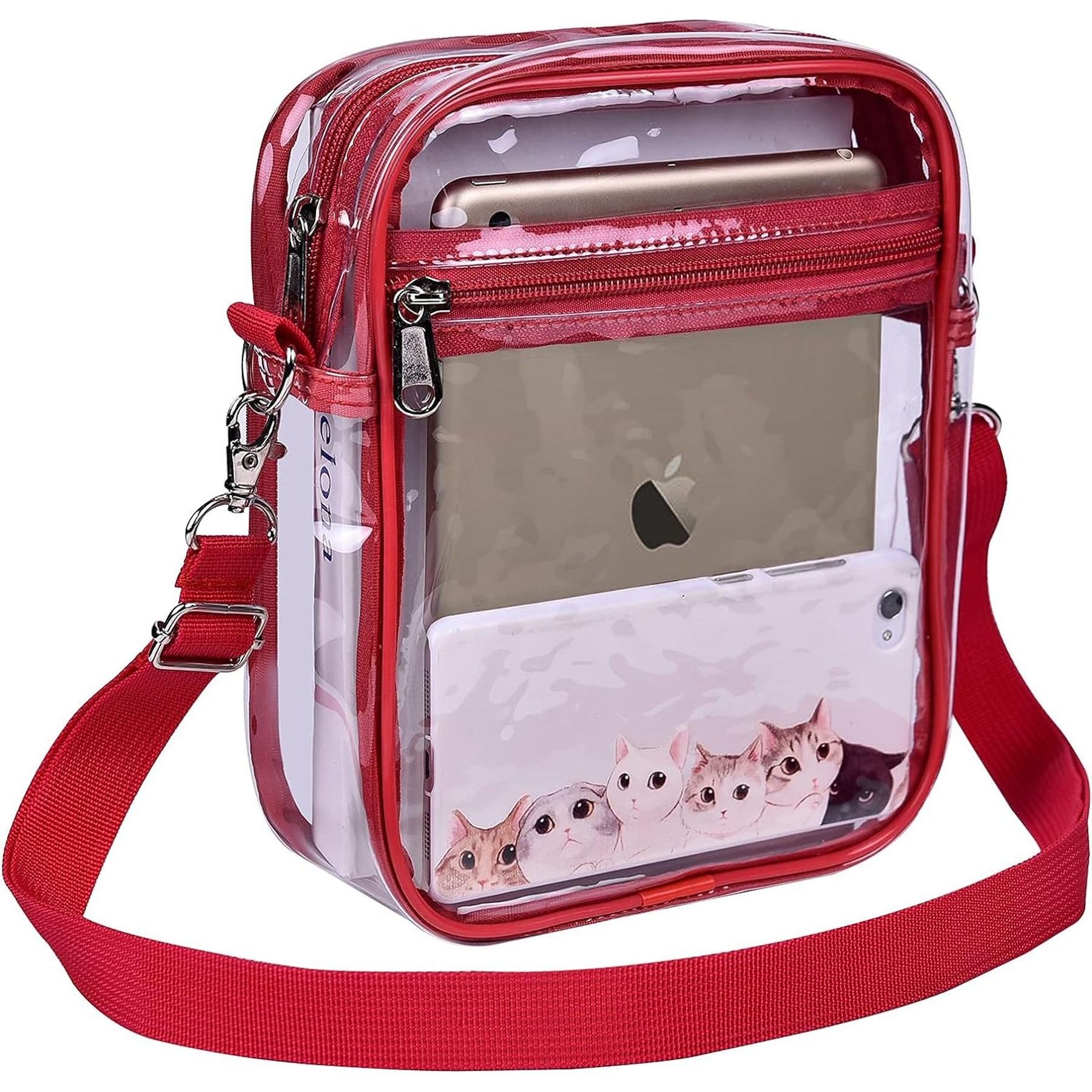 Big Size Stadium Approved Transparent Pvc Cross Body Bag 13