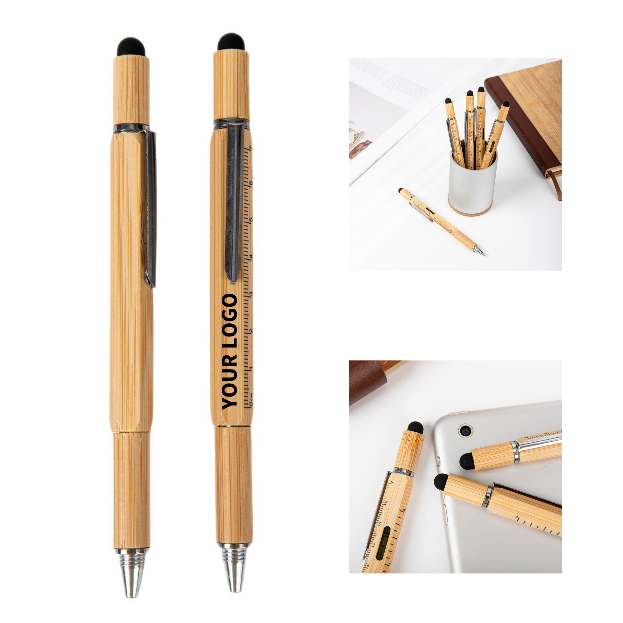 Bamboo Six In One Tool Pen 5.9" x 0.39" 2