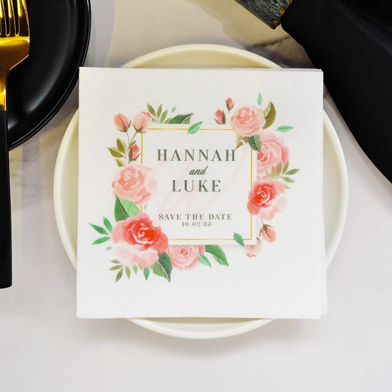 Large Print Full Color Linen-Like Beverage Napkins 39
