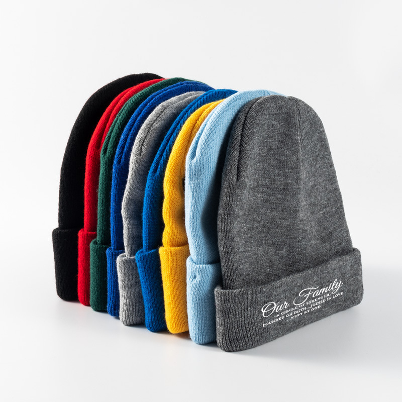 Solid-Color EmbroideredWoolen Hat 3
