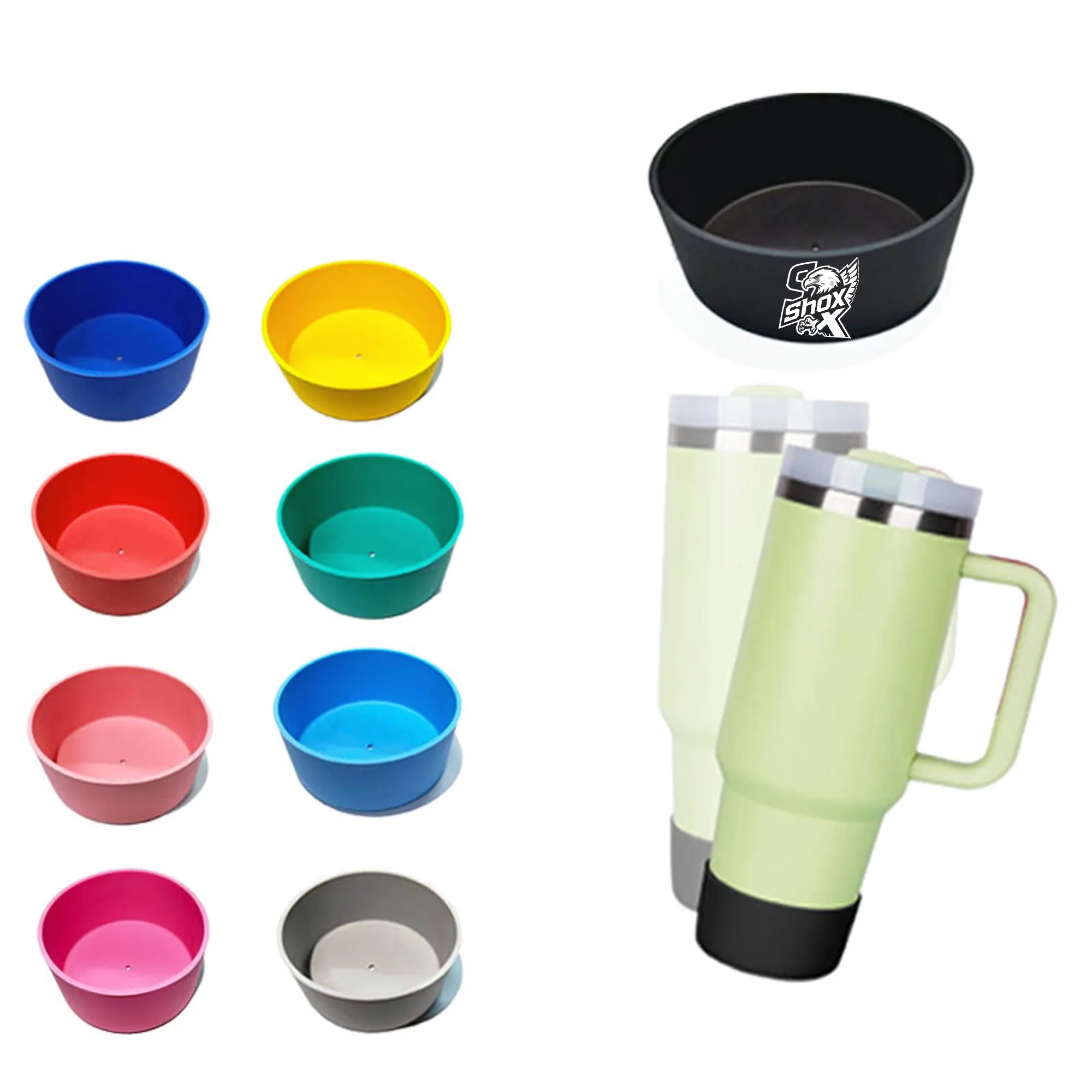 MOQ 20 36-40oz Silicone Non-Slip Heat-Proof Cup Sleeve 2
