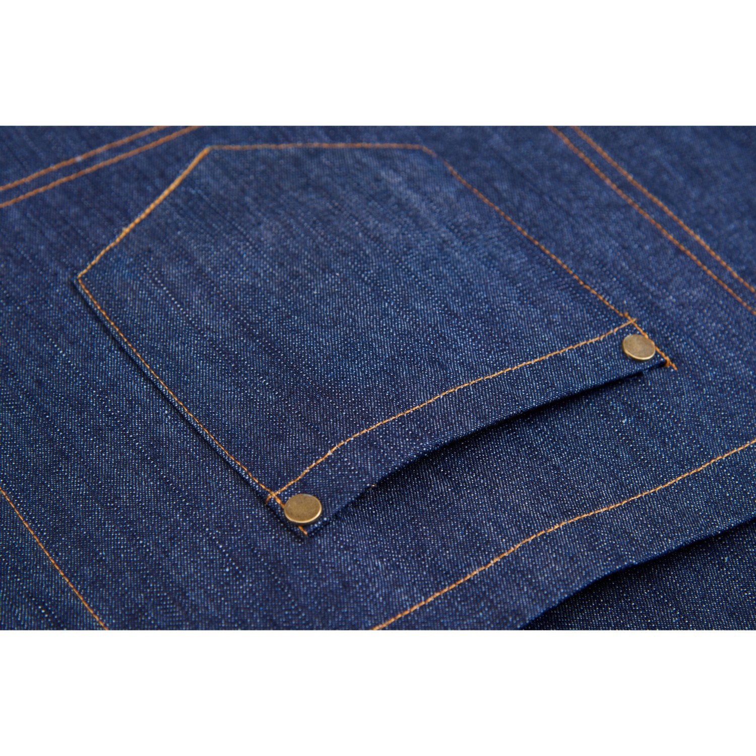 12 oz. Poly Denim Kitchen Aprons w/ Adjustable straps & 3 Pockets 4
