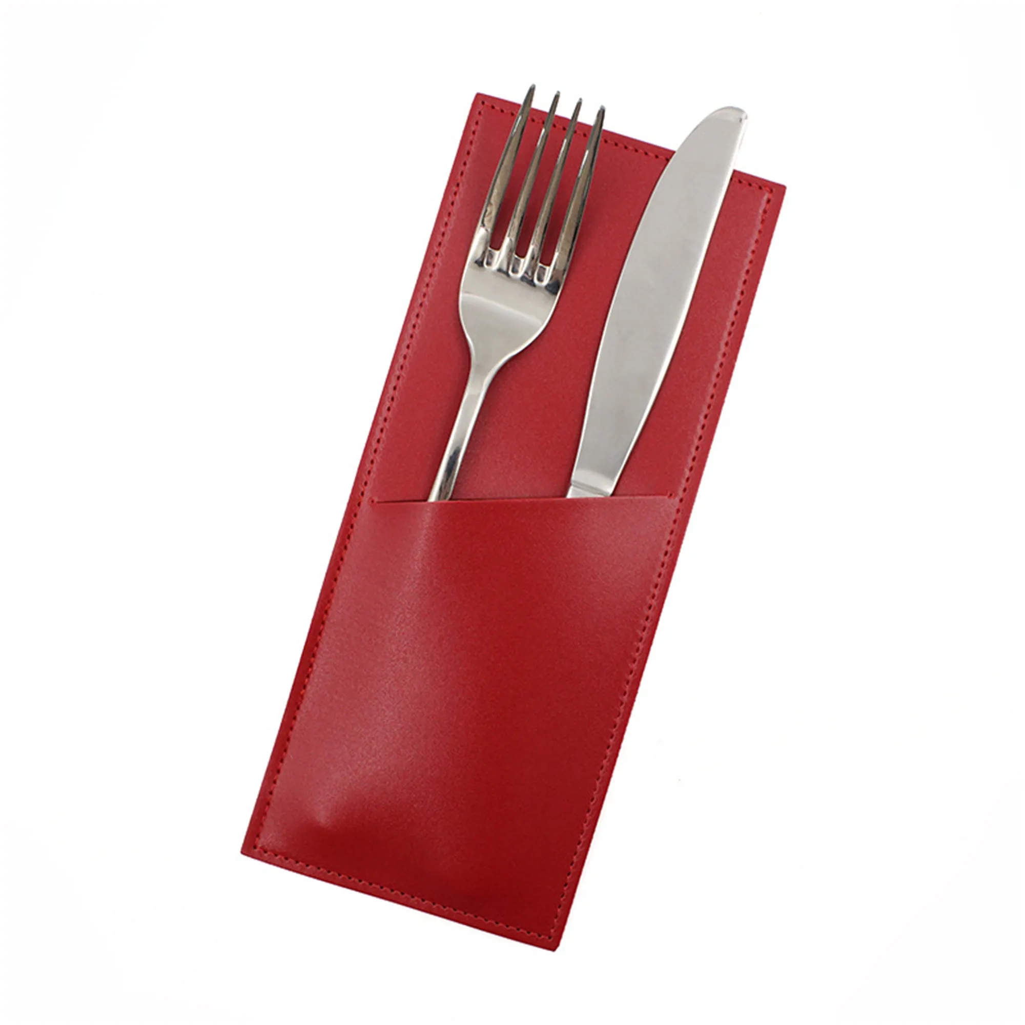 Pu Leather Utensil Holder Bag Christmas Table Decor 3