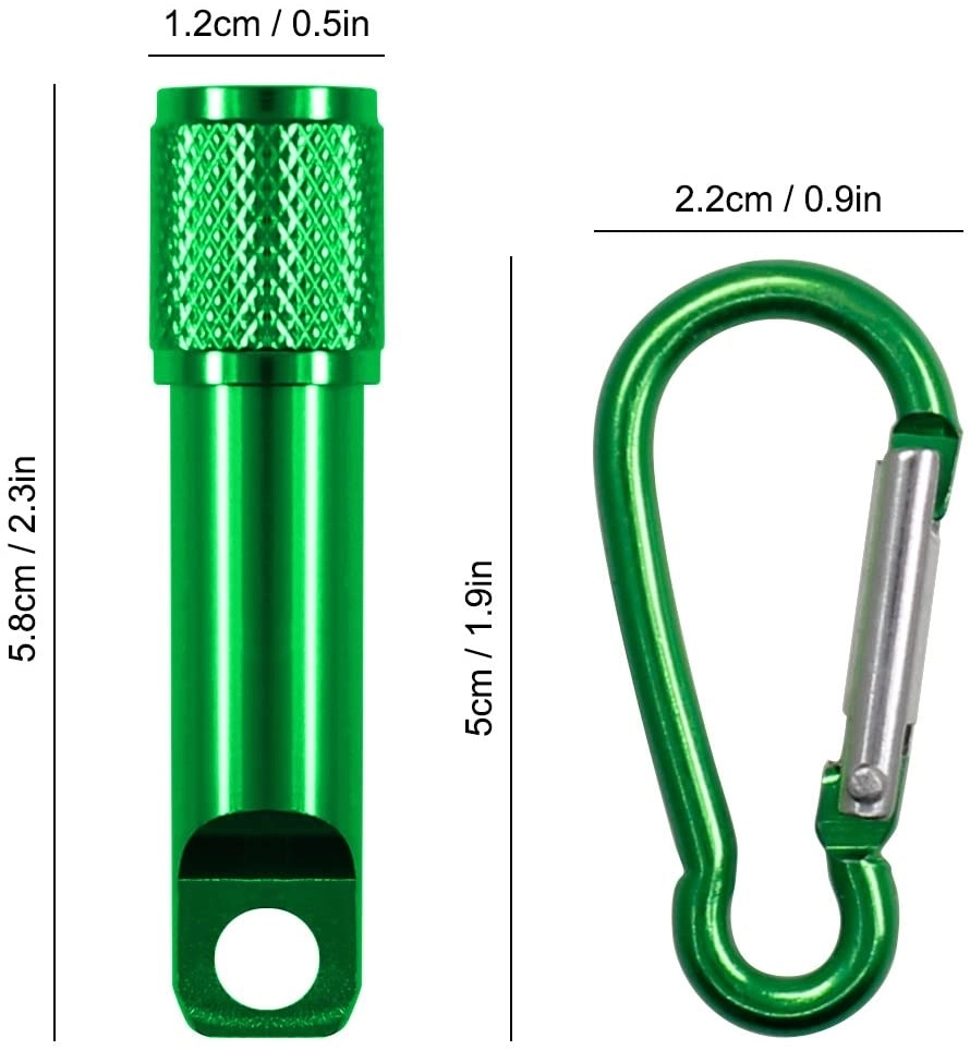 Mini Aluminum Flashlight With Carabiner 3