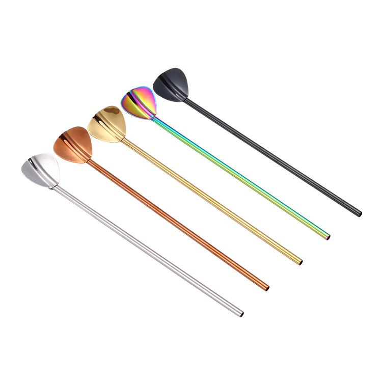 Customized Metal Straws w/ Spoon 1