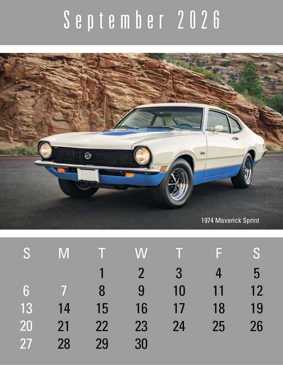 4C Press-N-Stick Header Cruisin’ Cars Calendar 13-Month