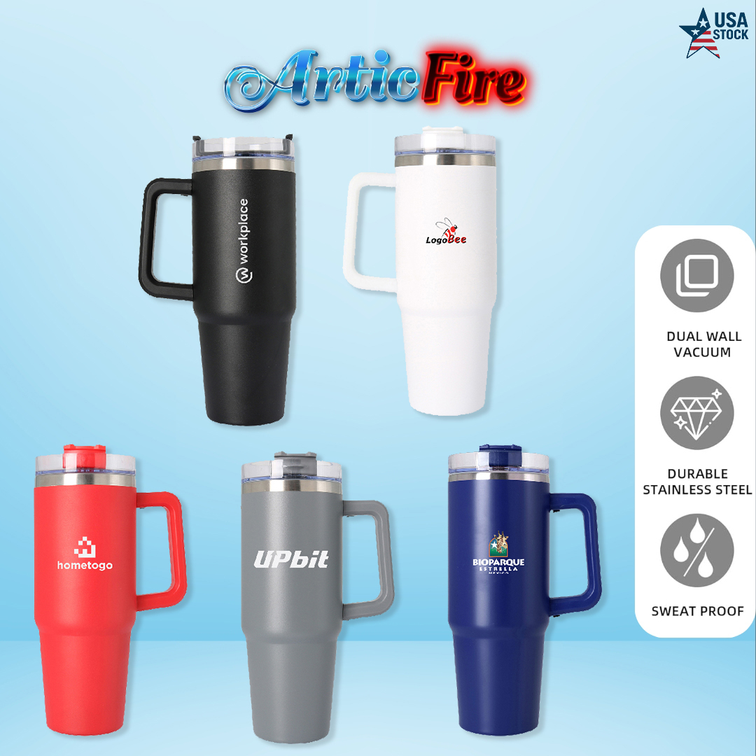 ArticFire 30oz Insulated Stainless Steel Mug with Straw & Twist Lid 10