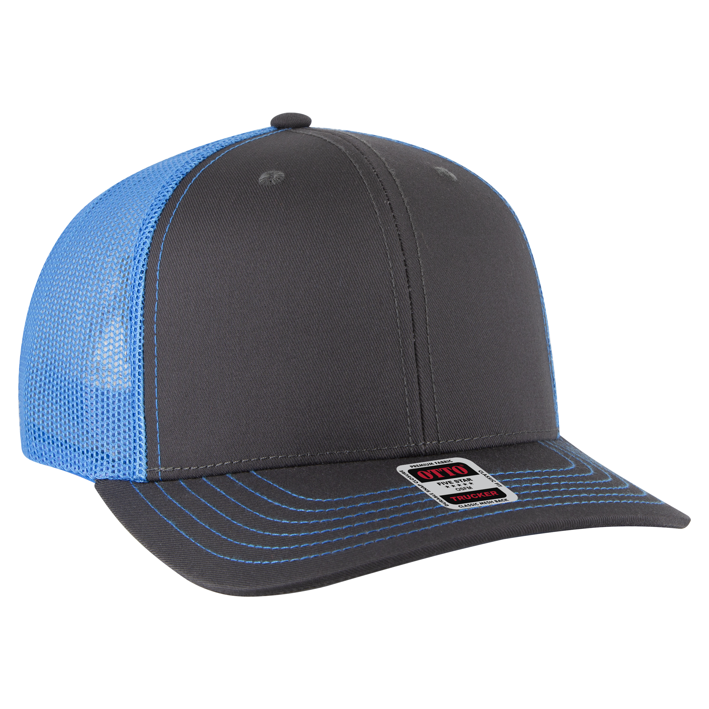 OTTO CAP® 6 Panel Mid Profile Mesh Back Trucker Hat 46