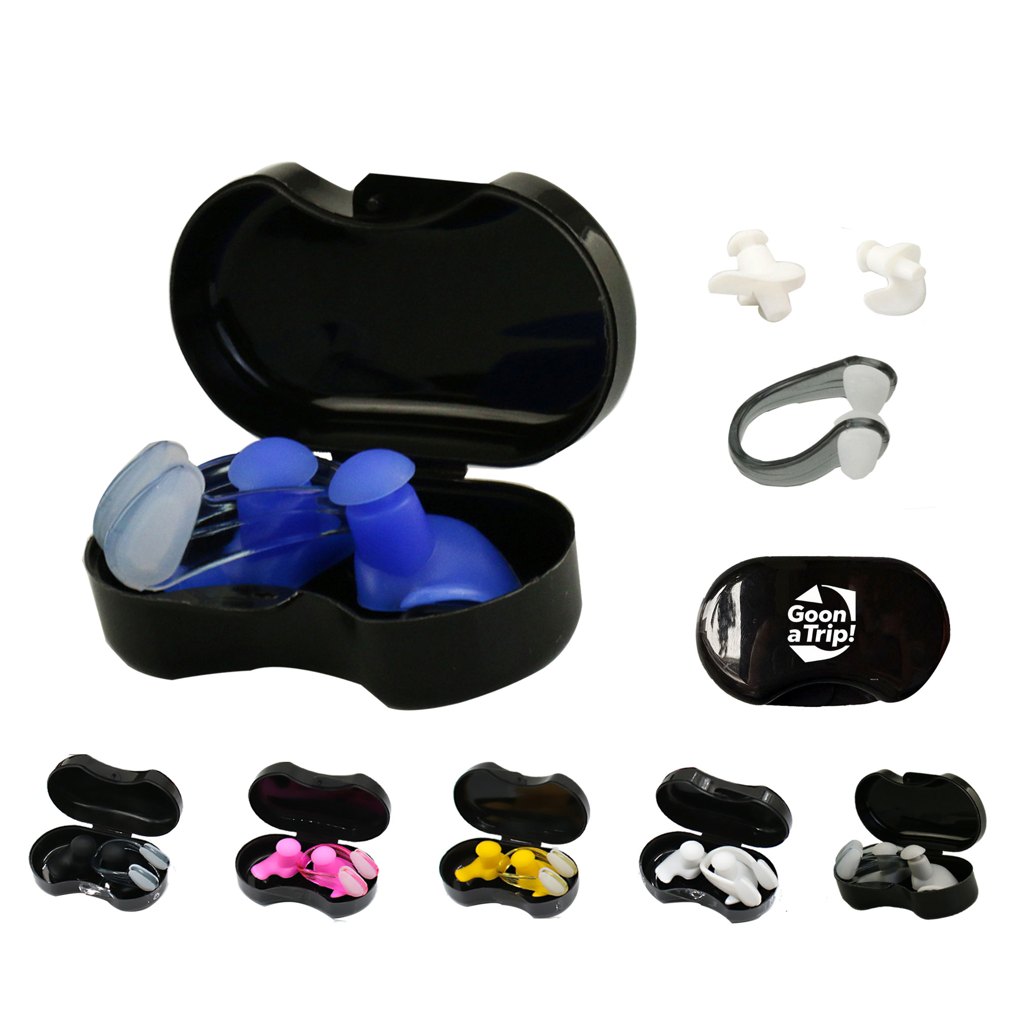 Silicone Earplugs W/Nose Clip Set 2