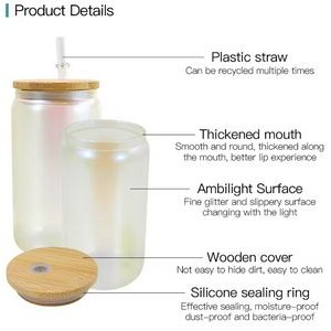 16oz Iridescent Beer Glass Can Cup 3
