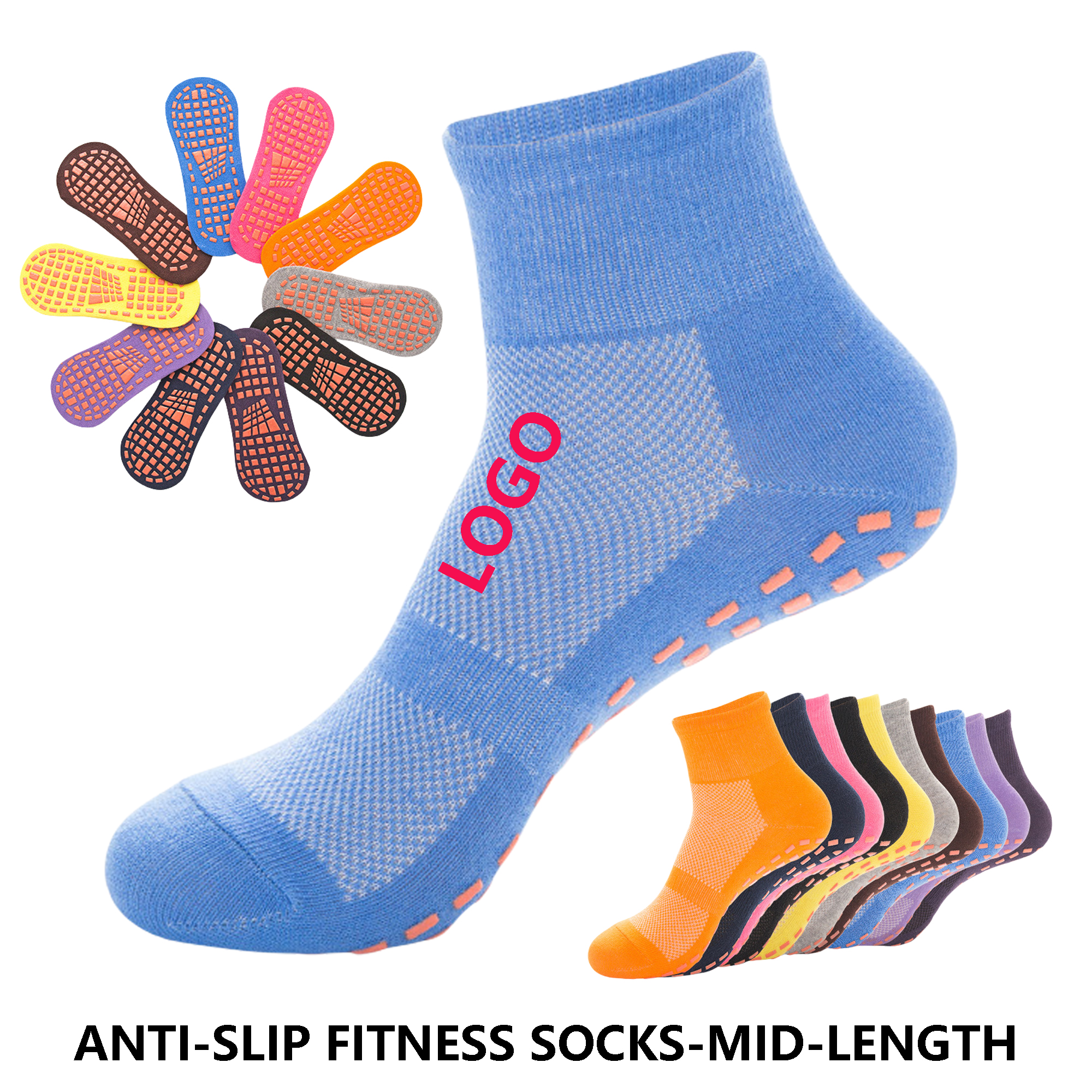 Custom Logo Anti-Slip Socks for Kids and Adults 2