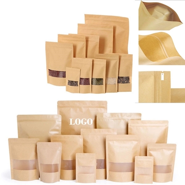 Reusable Kraft Paper Sealing Bag With Window 2