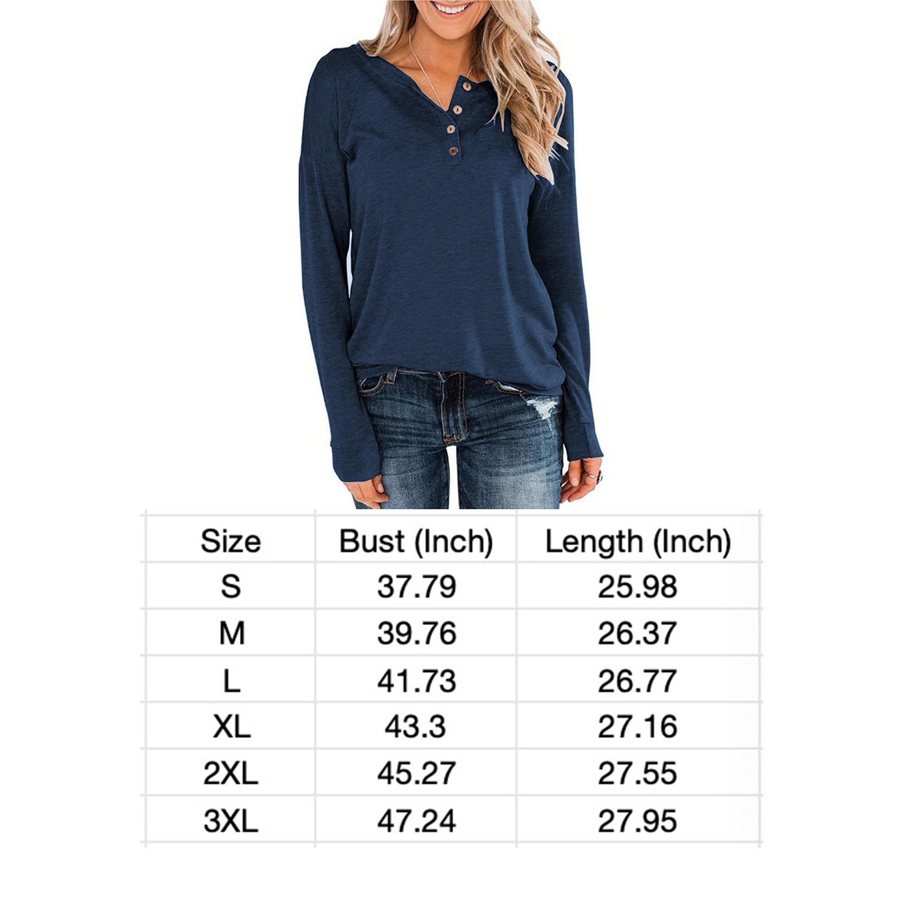 Women's Long Sleeve Henley 3