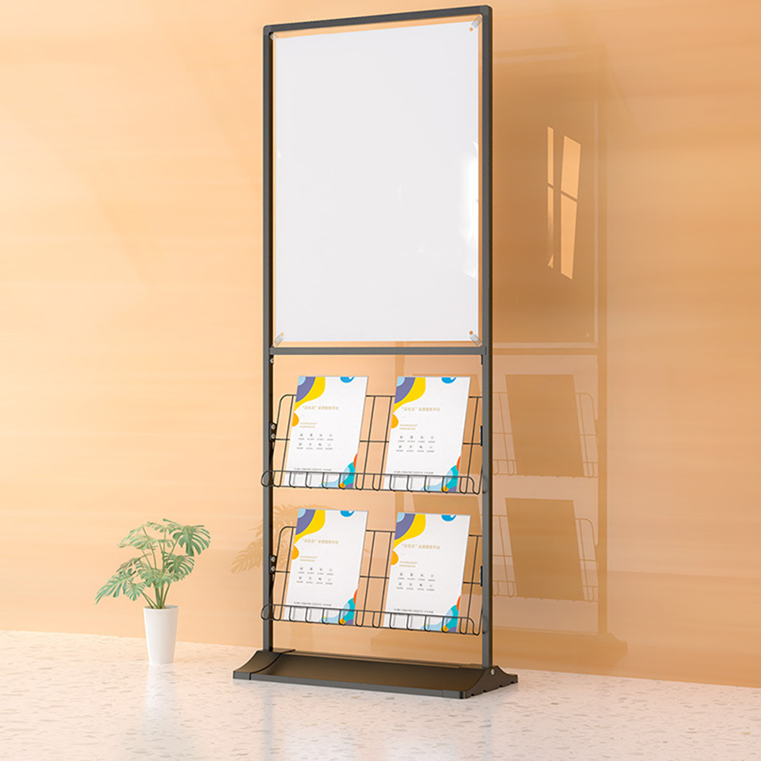Floor Standing Brochure Display Rack Metal 6