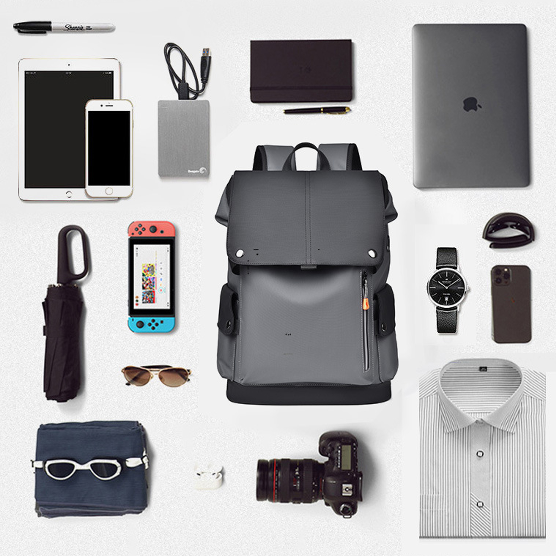 Men's Stylish Faux Leather Backpack 3