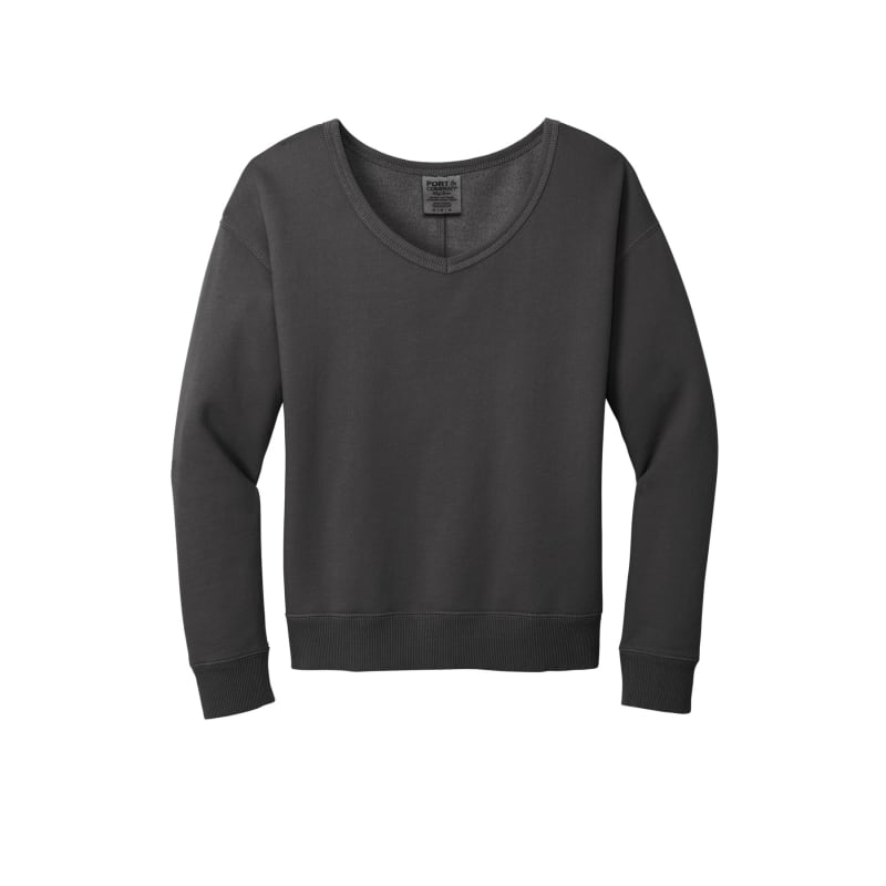Port & Company Women's Beach Wash Garment-Dyed V-Neck Sweatshirt, custom hoodie or sweatshirt with logo imprint 18