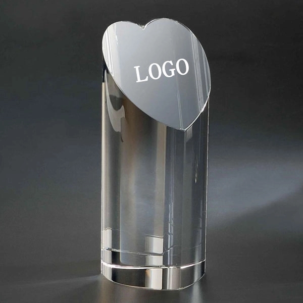 Crystal Heart of a Champion Trophy Award 2