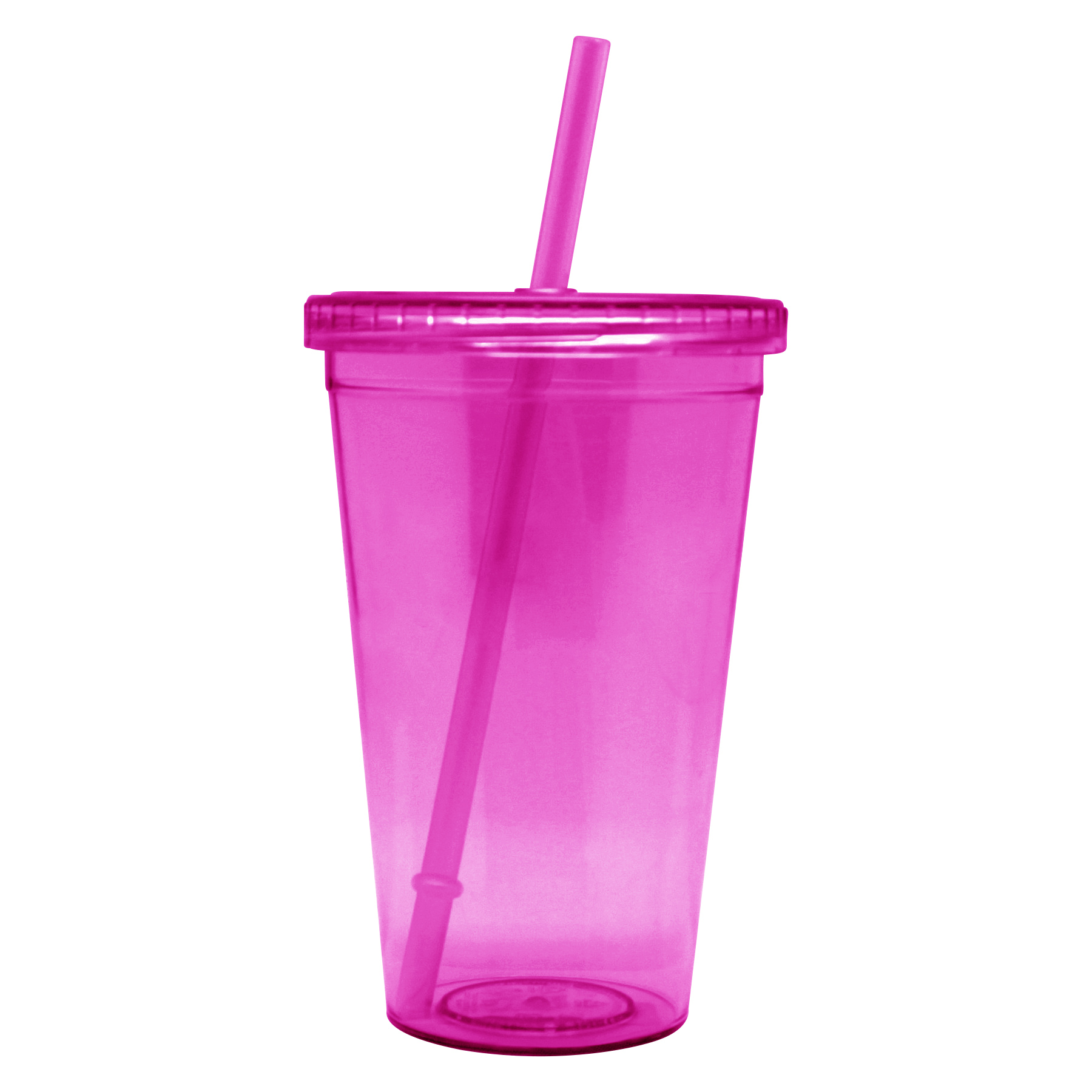 Double Wall Clear Plastic Cup With Lid And Straw 6