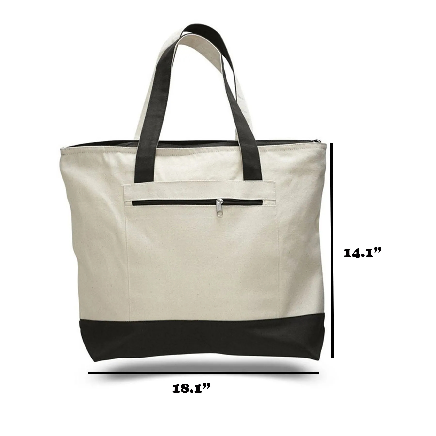 Zippered Cotton Boat Tote 2