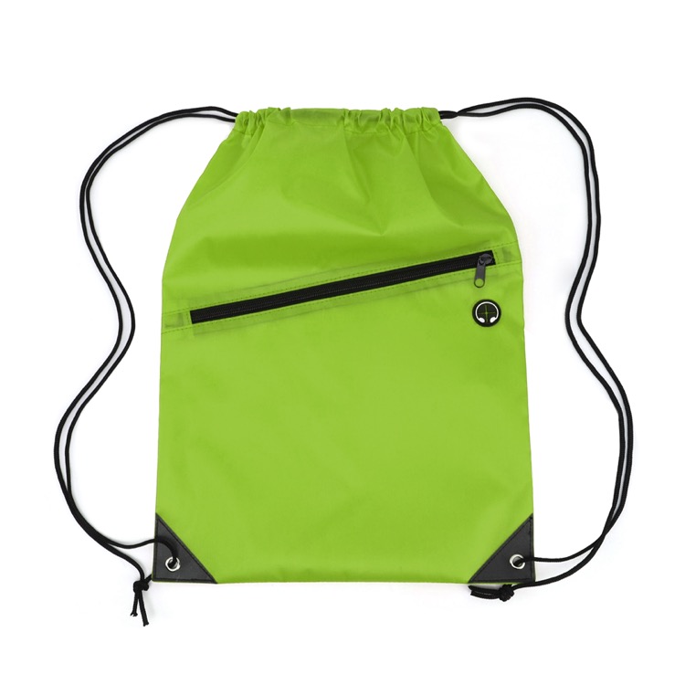 Drawstring Backpack with Front Zipper Pocket 1
