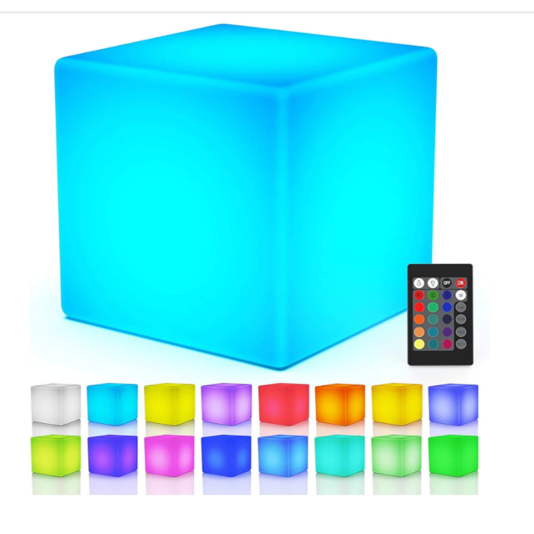 Square 16 Colors Led Light Rechargeable Night Light 5