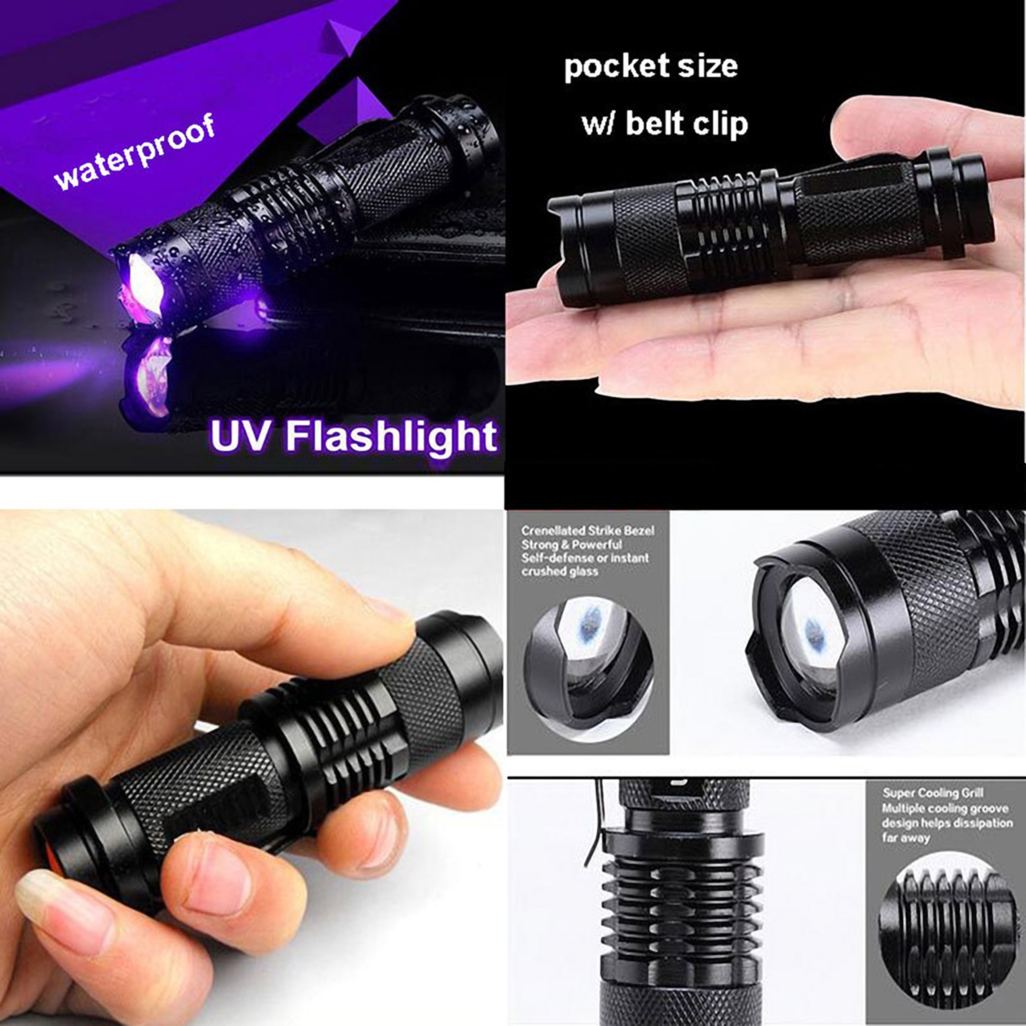 Portable Blacklight UV LED Flashlight 2