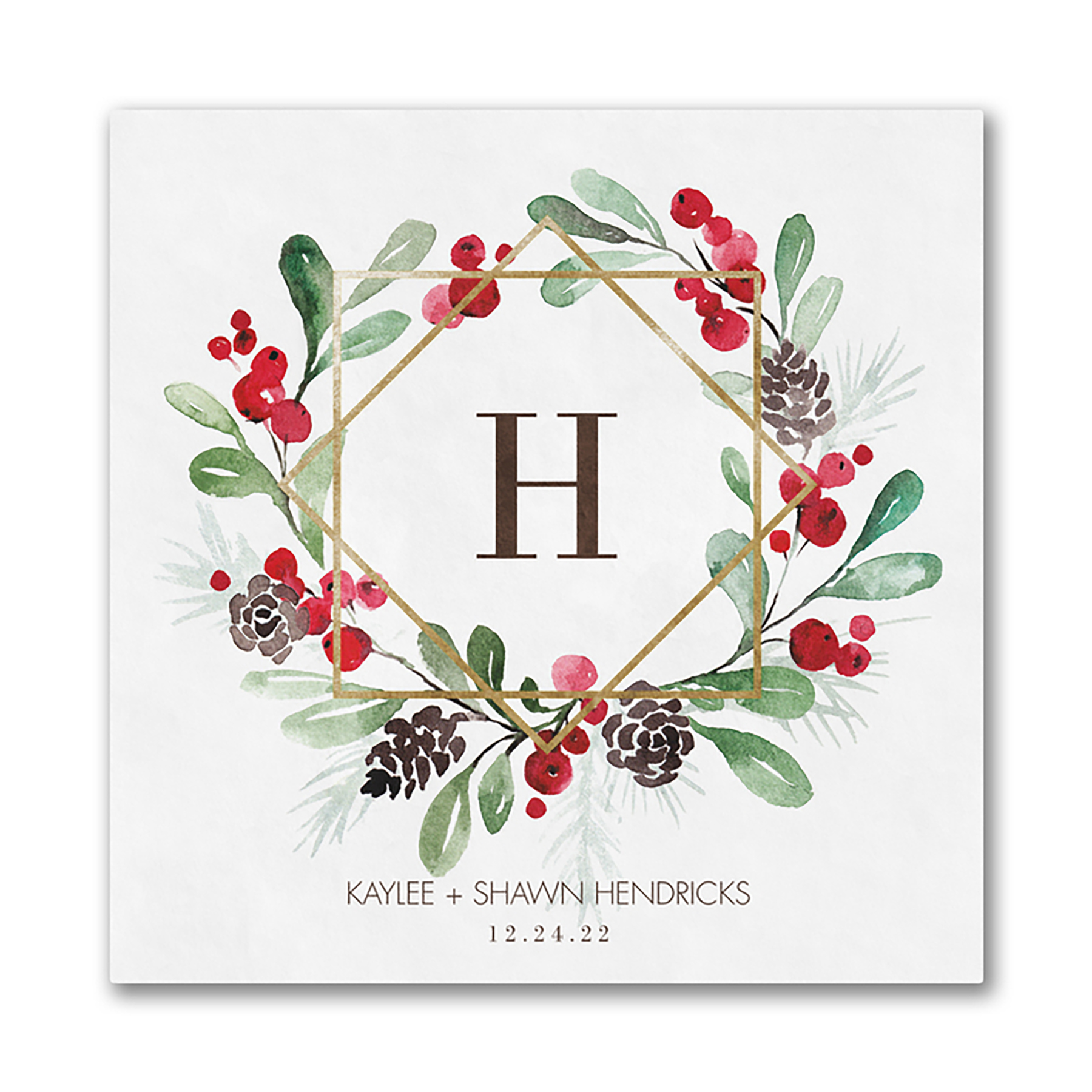 Holiday Greenery Luncheon Ooh La Color Napkin 1