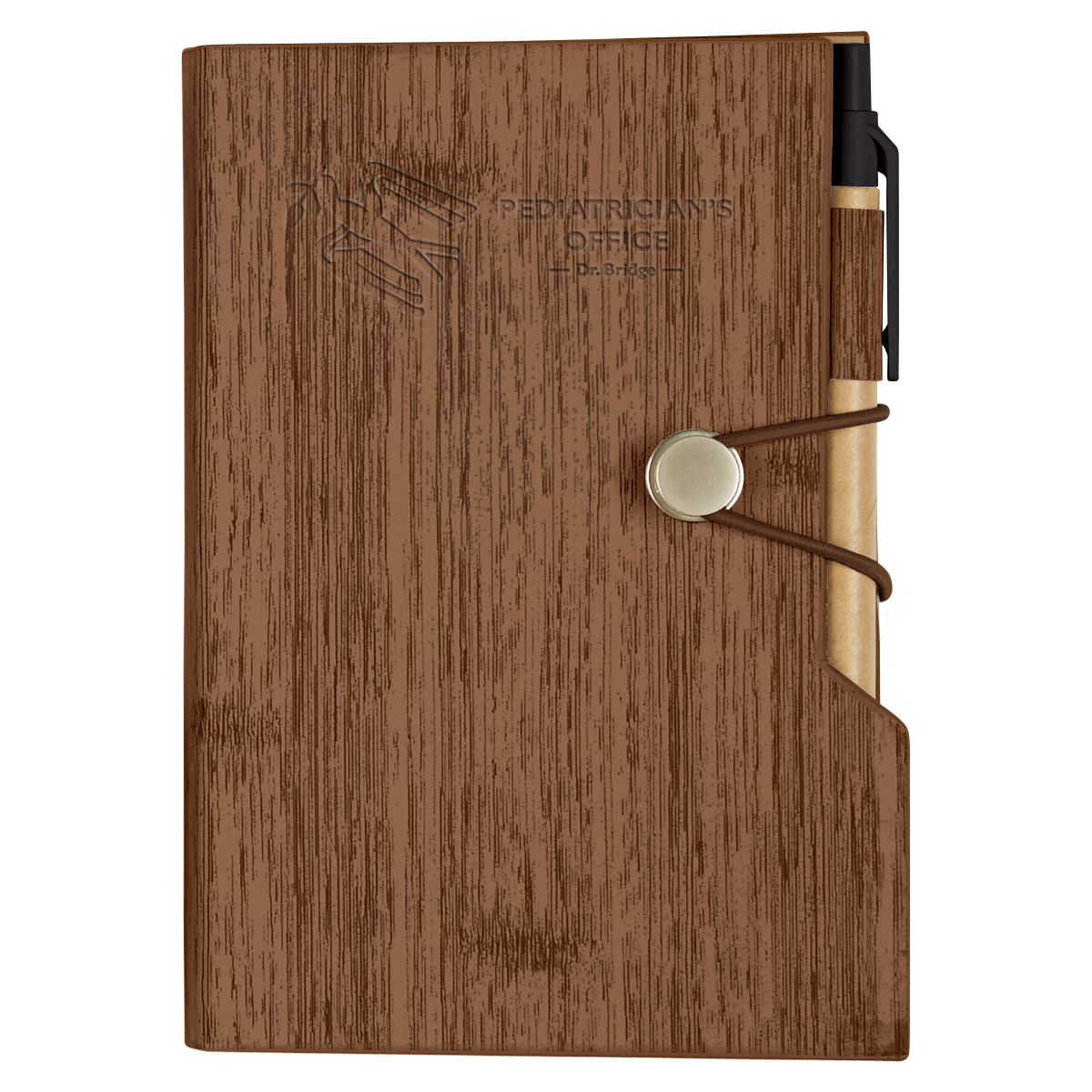 Woodgrain Look Notebook With Sticky Notes And Flags 5