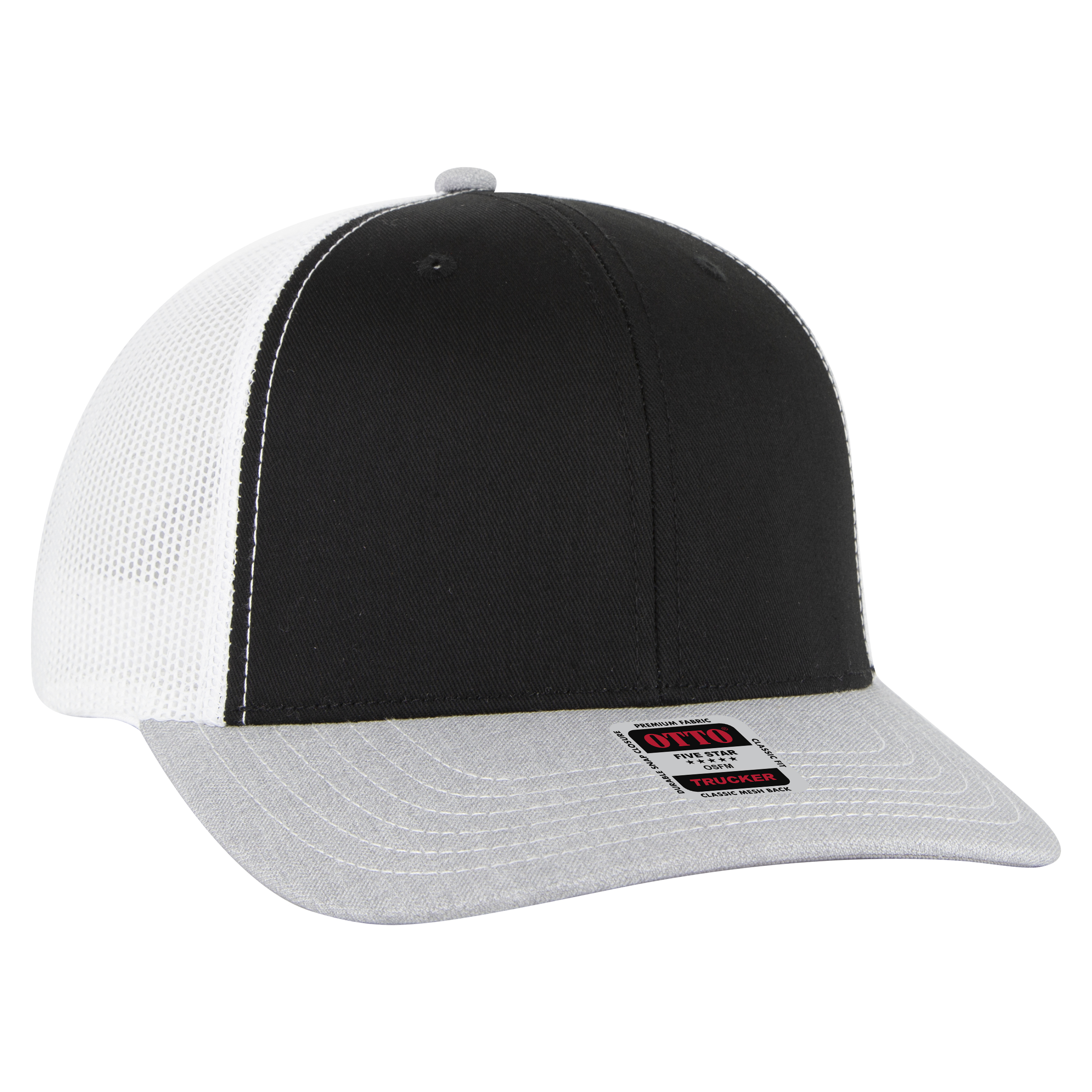 OTTO CAP® 6 Panel Mid Profile Mesh Back Trucker Hat 18