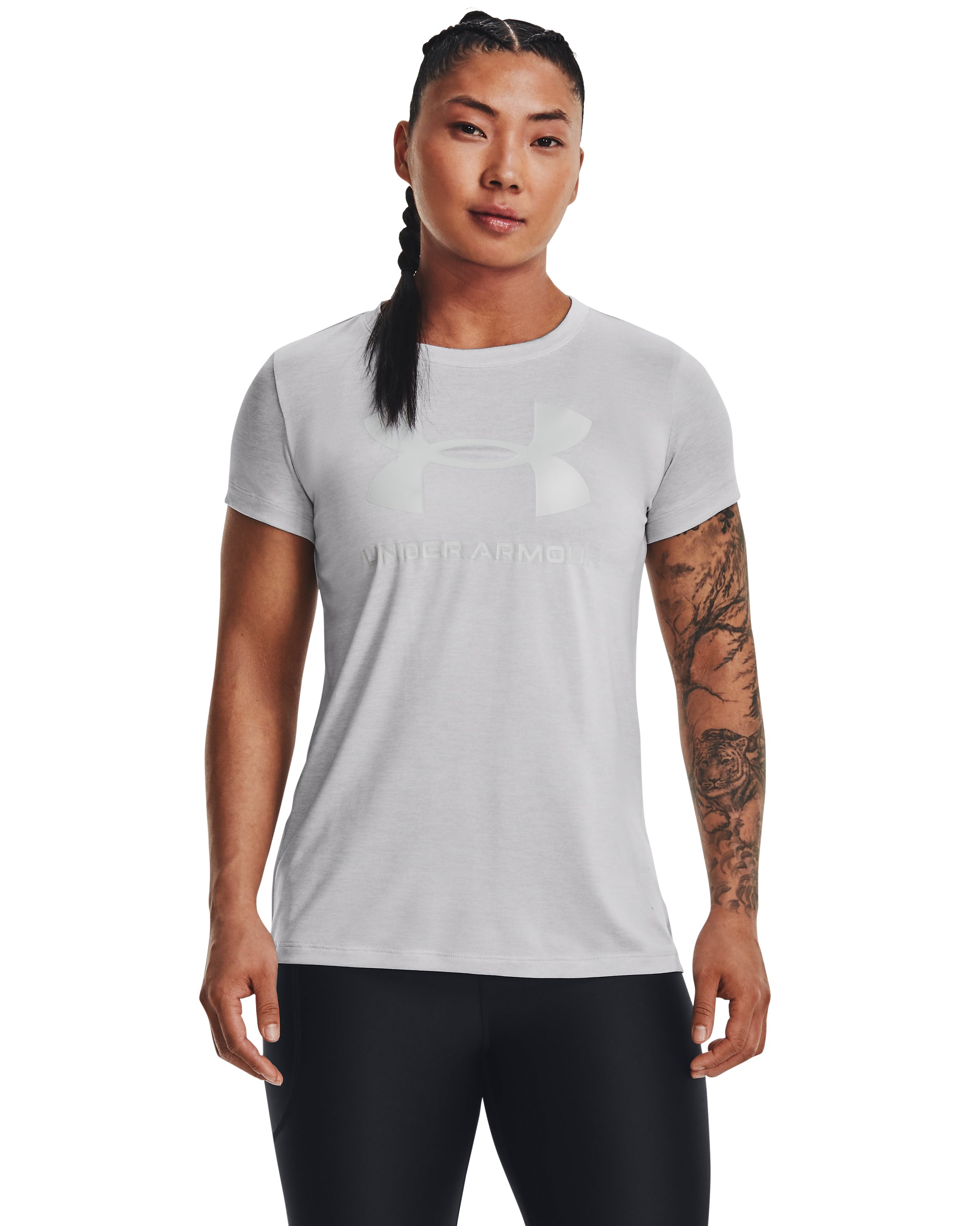 UA Tech Twist Big Logo Gel Women's Short Sleeve 5