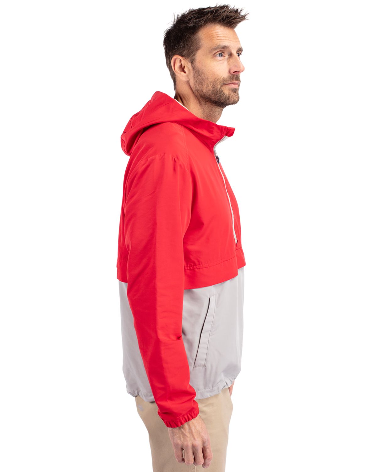 Cutter & Buck Charter Recycled Packable Mens Half Zip Anorak Jacket 55