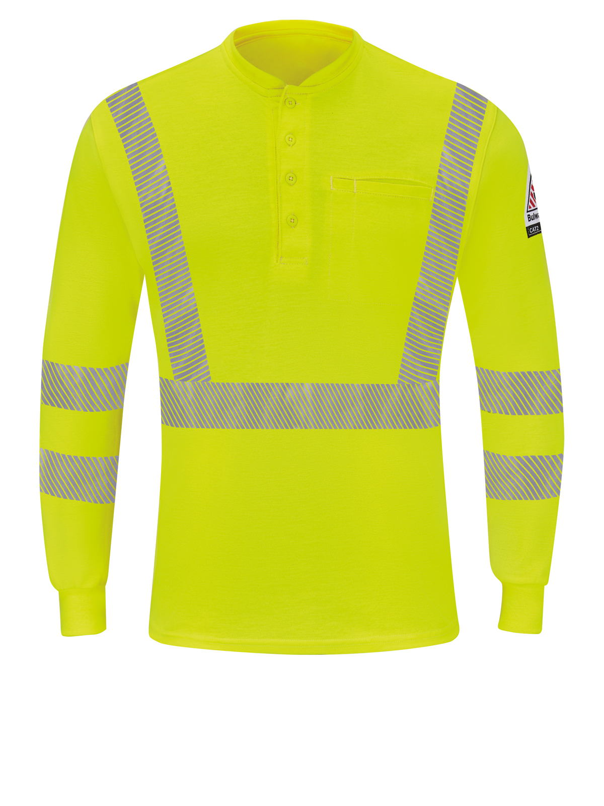 Bulwark - Henley Shirt - Men's Hi-Visibility Lightweight Long Sleeve Henley