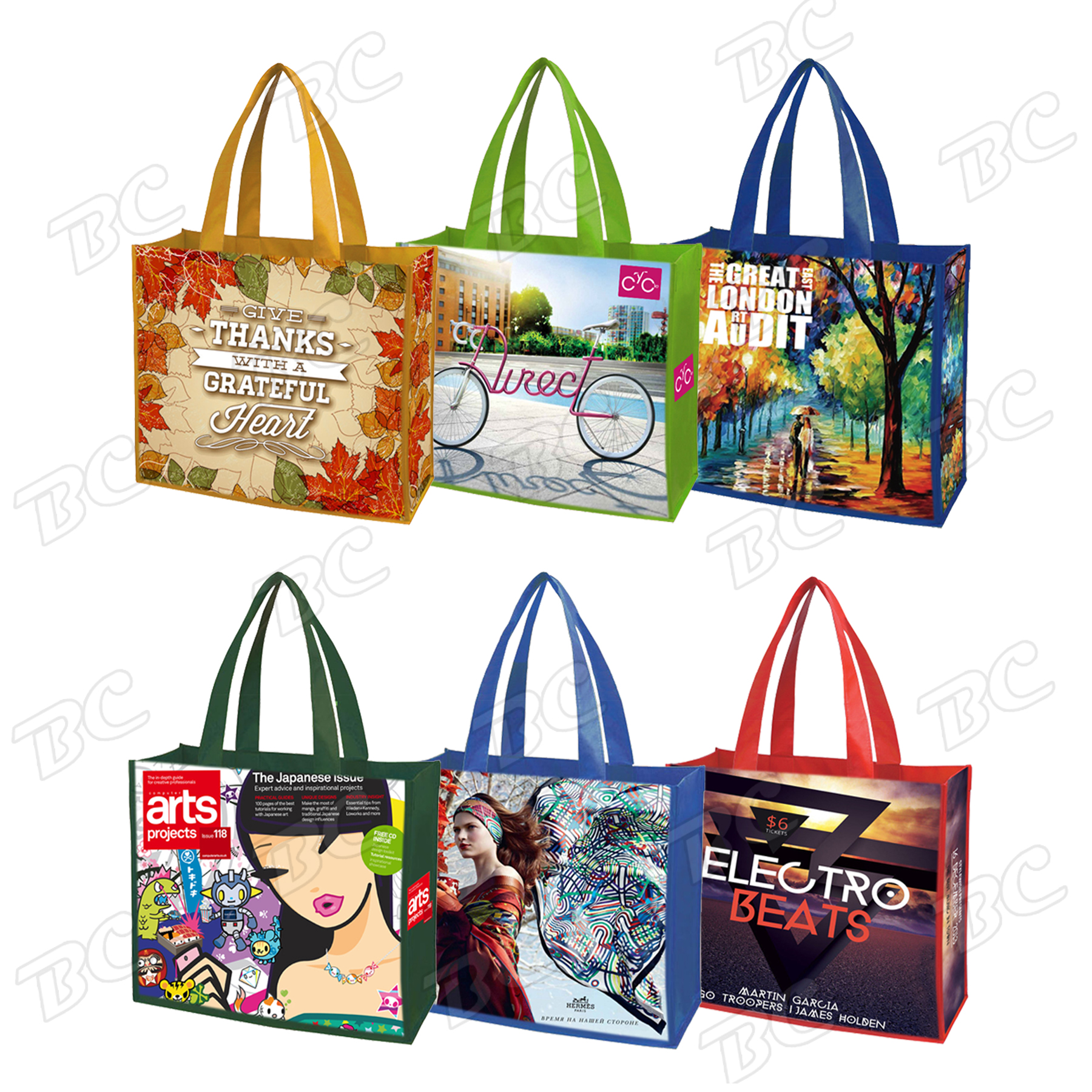 Free shipping Color Trim Dye Sub TOTE BAGS 4