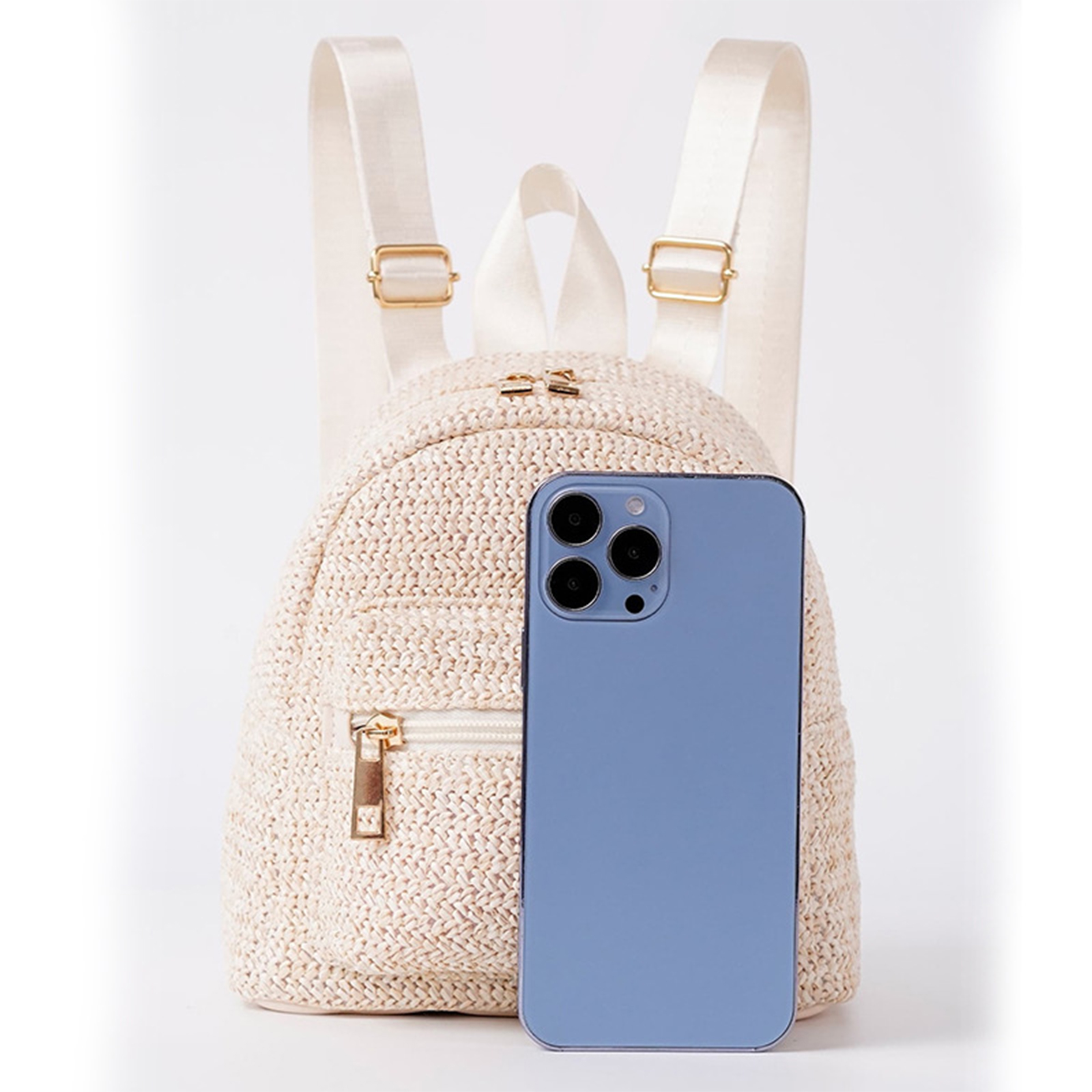 Jute Double Zipper Personalized Backpack 5