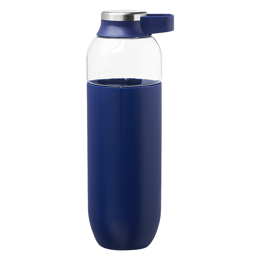 Plastic Water Bottle with Solid Color Half Wrap - Single 3