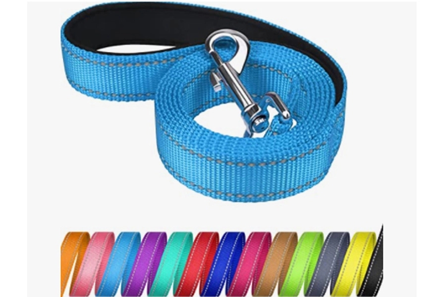 Double Reflective Leash Nylon Leather Strap 3