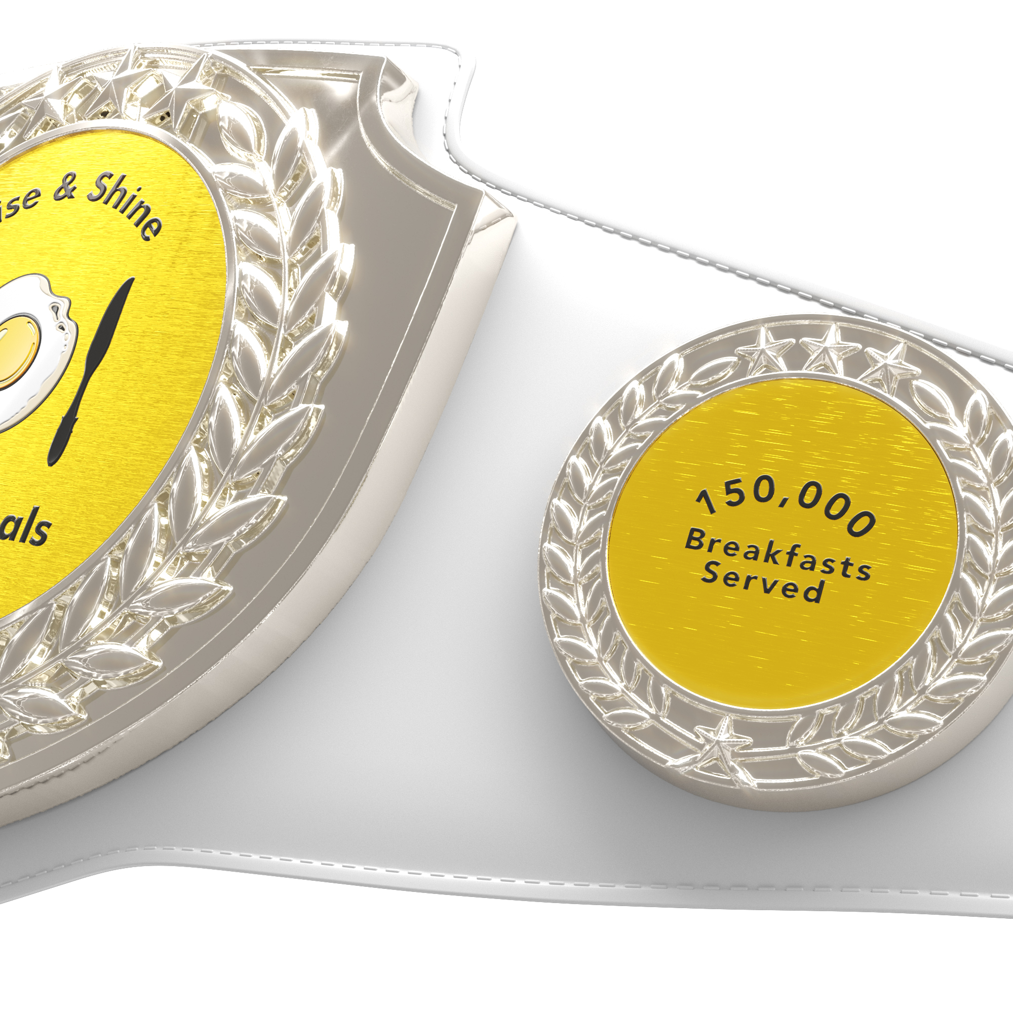 Express Vibraprint® Bright Silver Champion Award Shield Belt 8