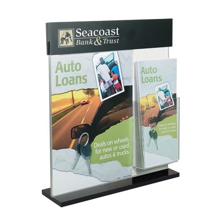 8 5"w x 11"h Acrylic Counter Frame with Header & Brochure Pocket