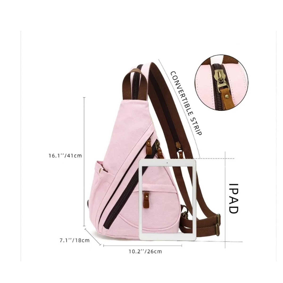 Lightweight Nylon Crossbody Backpack All-Over Printing 4