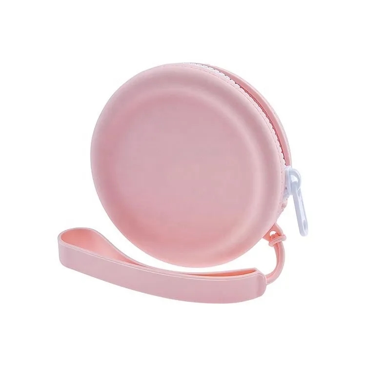 Silicone Zipper Round Purse with Strap 9