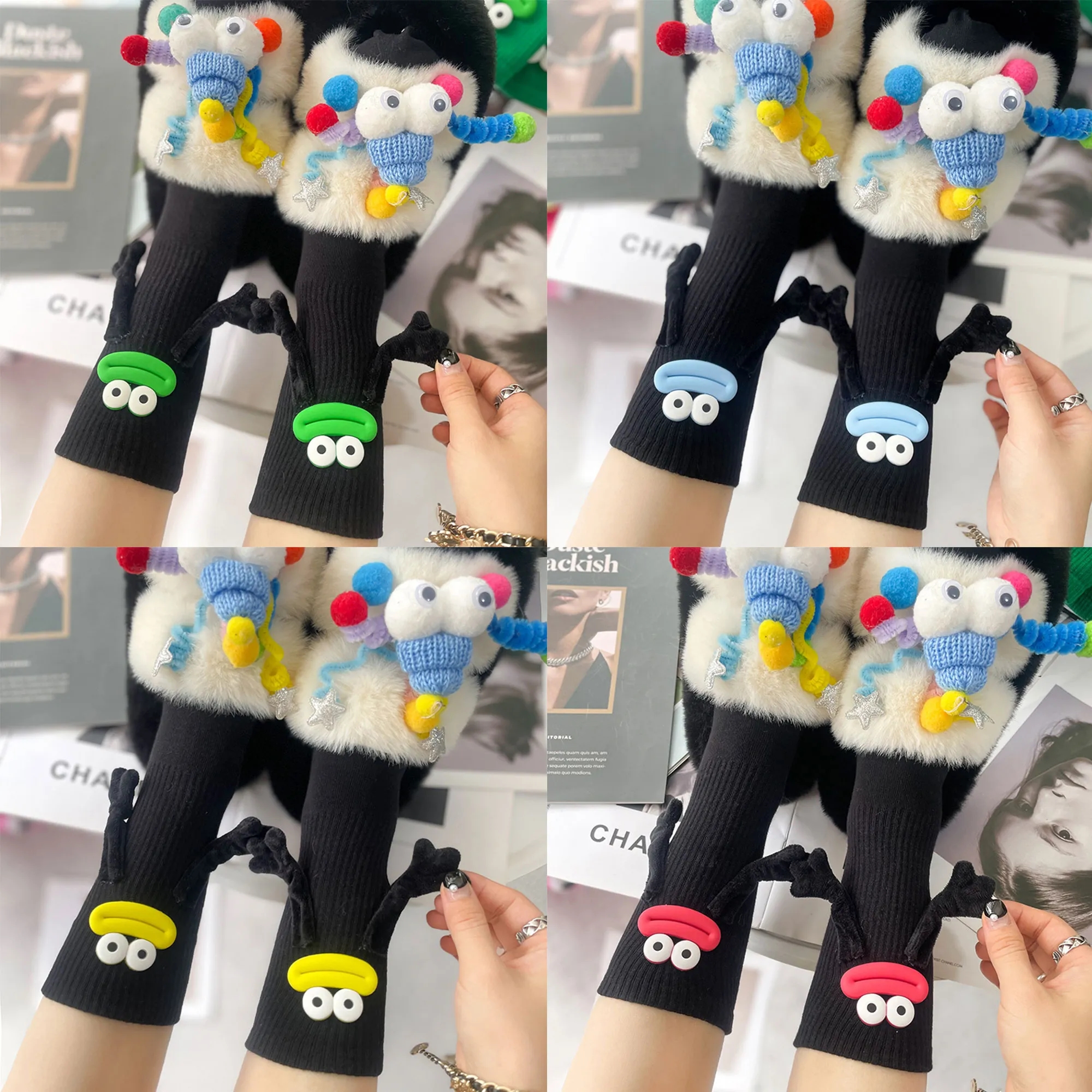 Trendy Cute Candy Ugly Big Mouth Magnetic Mid Calf Socks 9