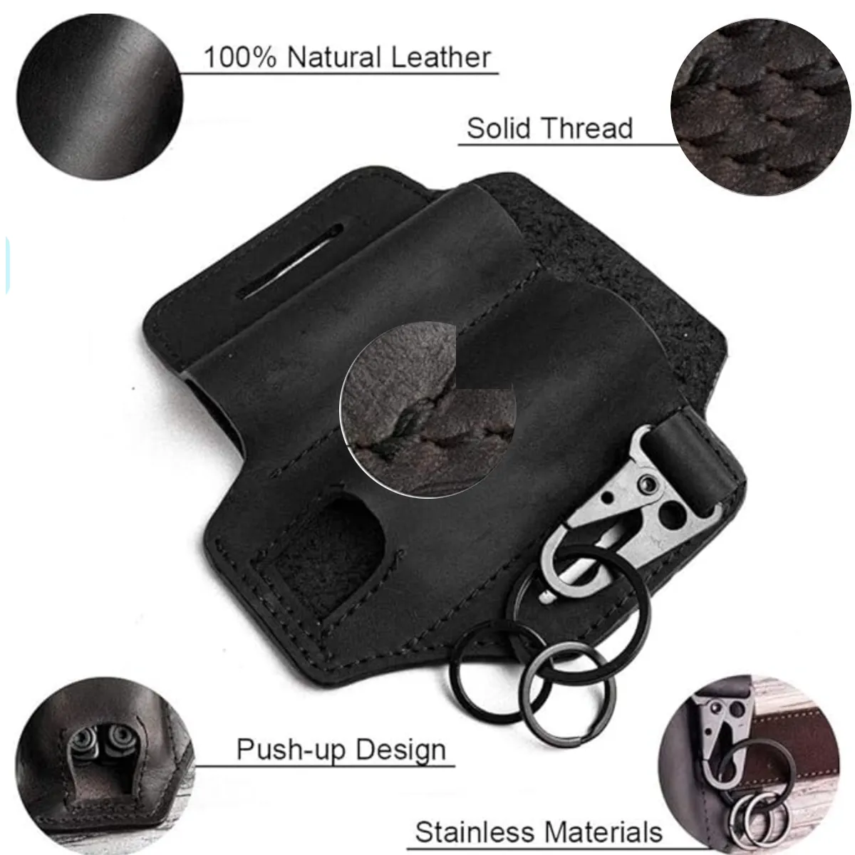 5 Pcs Durable Stylish Leather Multitool Belt Sheath 6