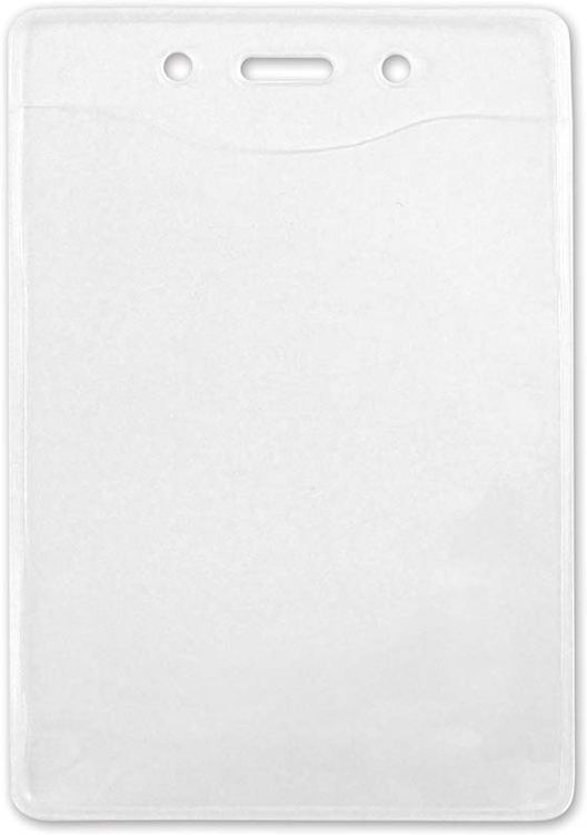 3.27" W x 4.80" H - Vertical PureClear Vinyl Badge Holder (Blank) 2